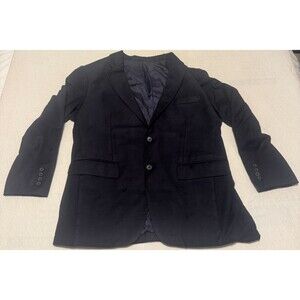 Ermenegildo Zegna Blazer Mens 42R Black Wool Silk Linen Peak Jacket Vintage